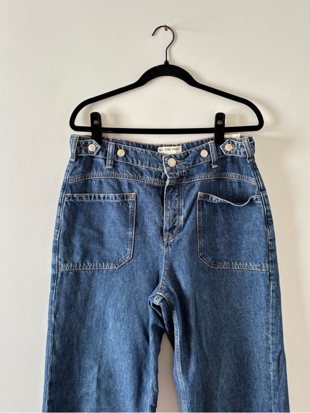 We The Free NEW Palmer Cuffed Jeans Mid-Rise Relaxed Wide Leg Denim Vintage Wash - Picture 4 of 8